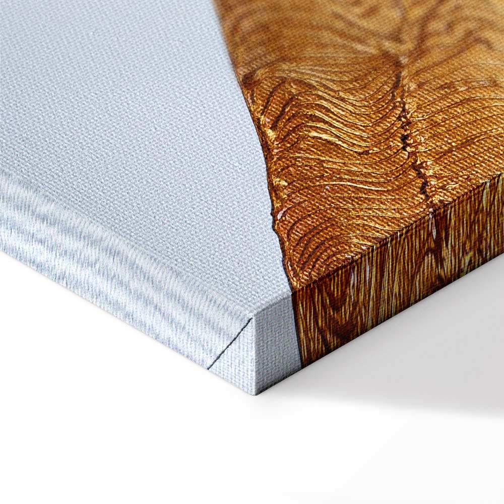 Indigo Abstract Ridge Wide Canvas Print