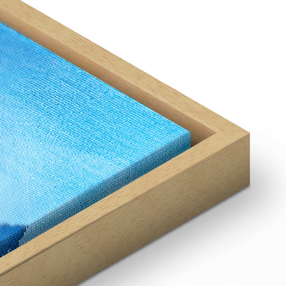 Indigo Abstract Ridge Wide Canvas Print