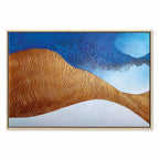 Indigo Abstract Ridge Wide Canvas Print