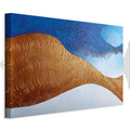 Indigo Abstract Ridge Wide Canvas Print