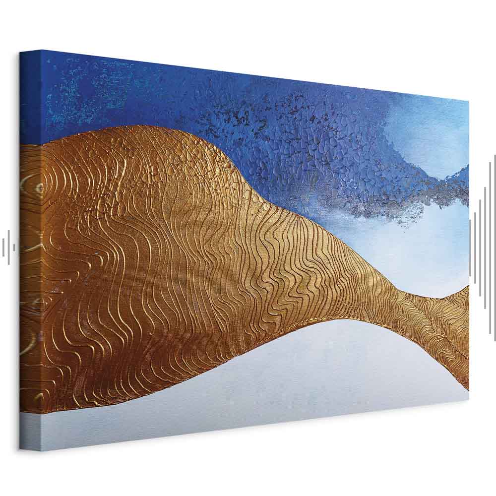 Indigo Abstract Ridge Wide Canvas Print