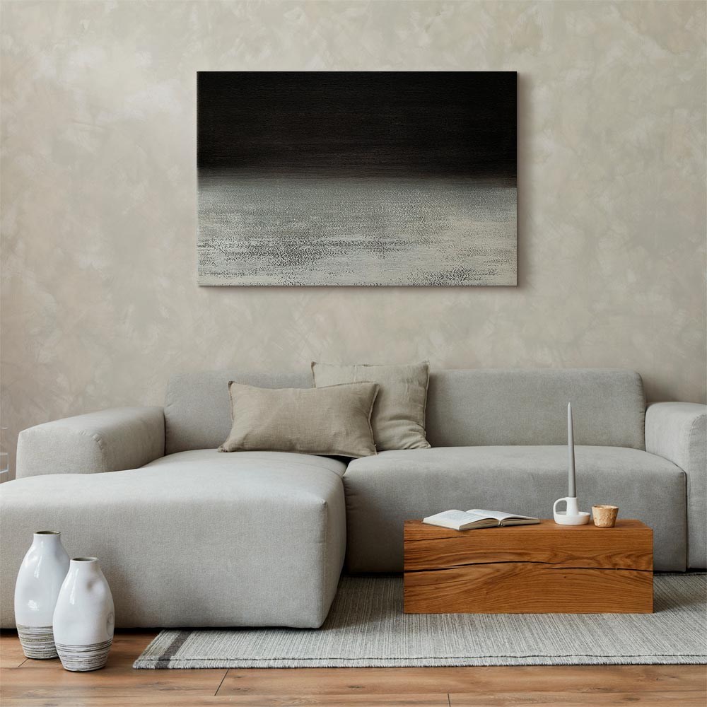 Poetic Nocturne Abstract Wide Canvas Print