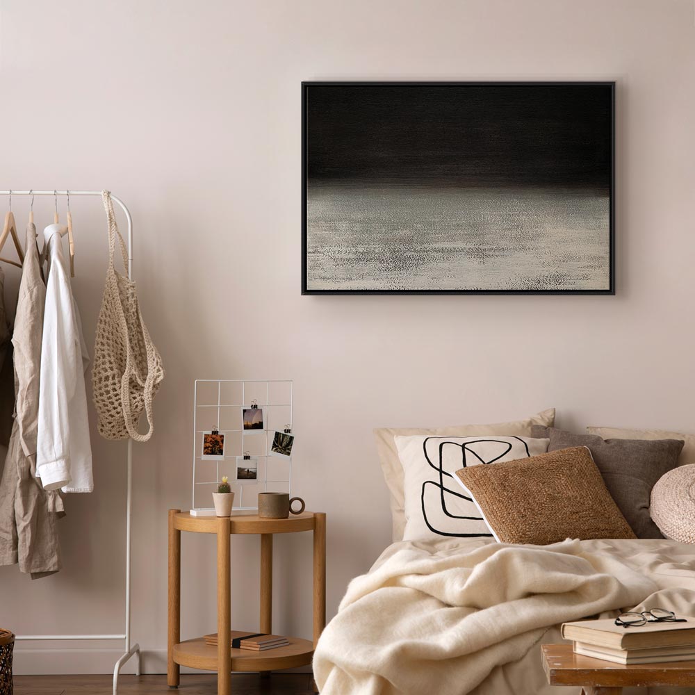 Poetic Nocturne Abstract Wide Canvas Print