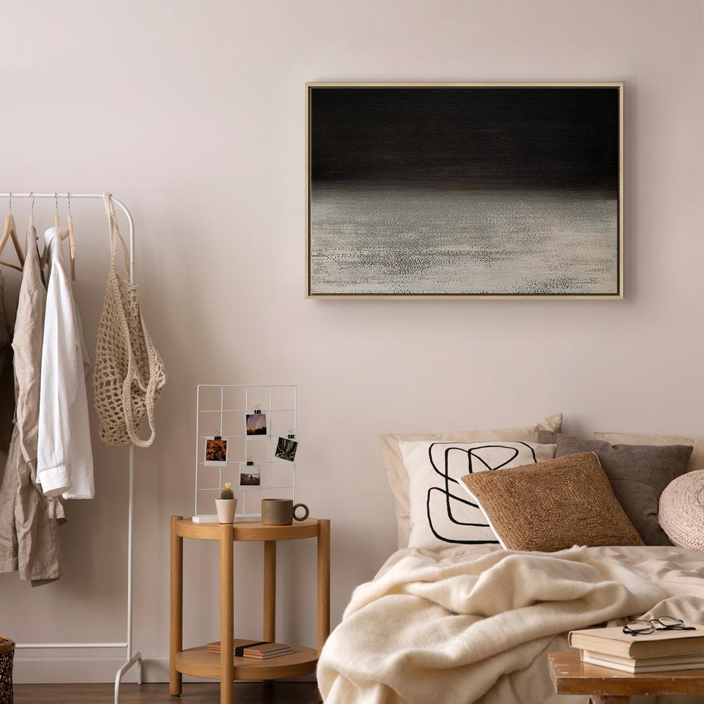 Poetic Nocturne Abstract Wide Canvas Print