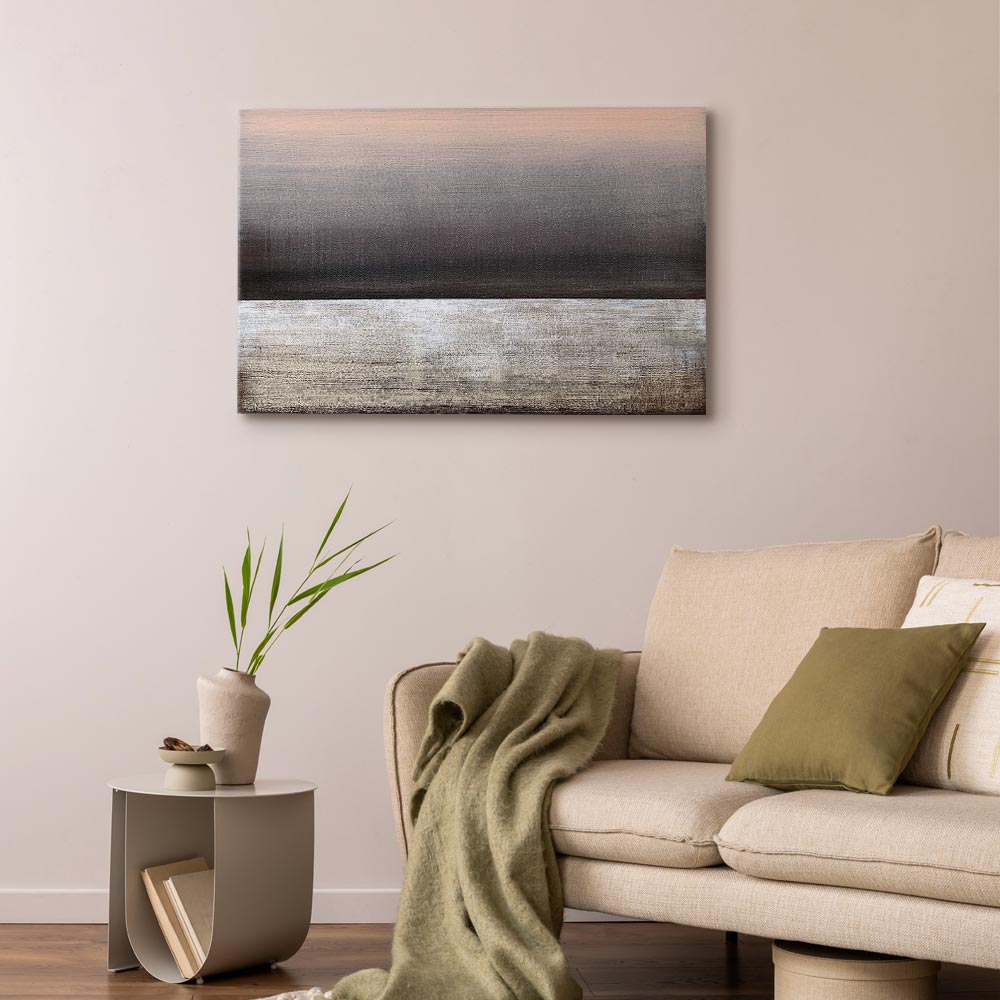 Pink Dawn Abstract Wide Canvas Print