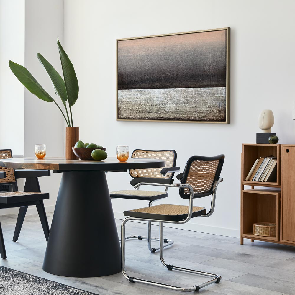 Pink Dawn Abstract Wide Canvas Print