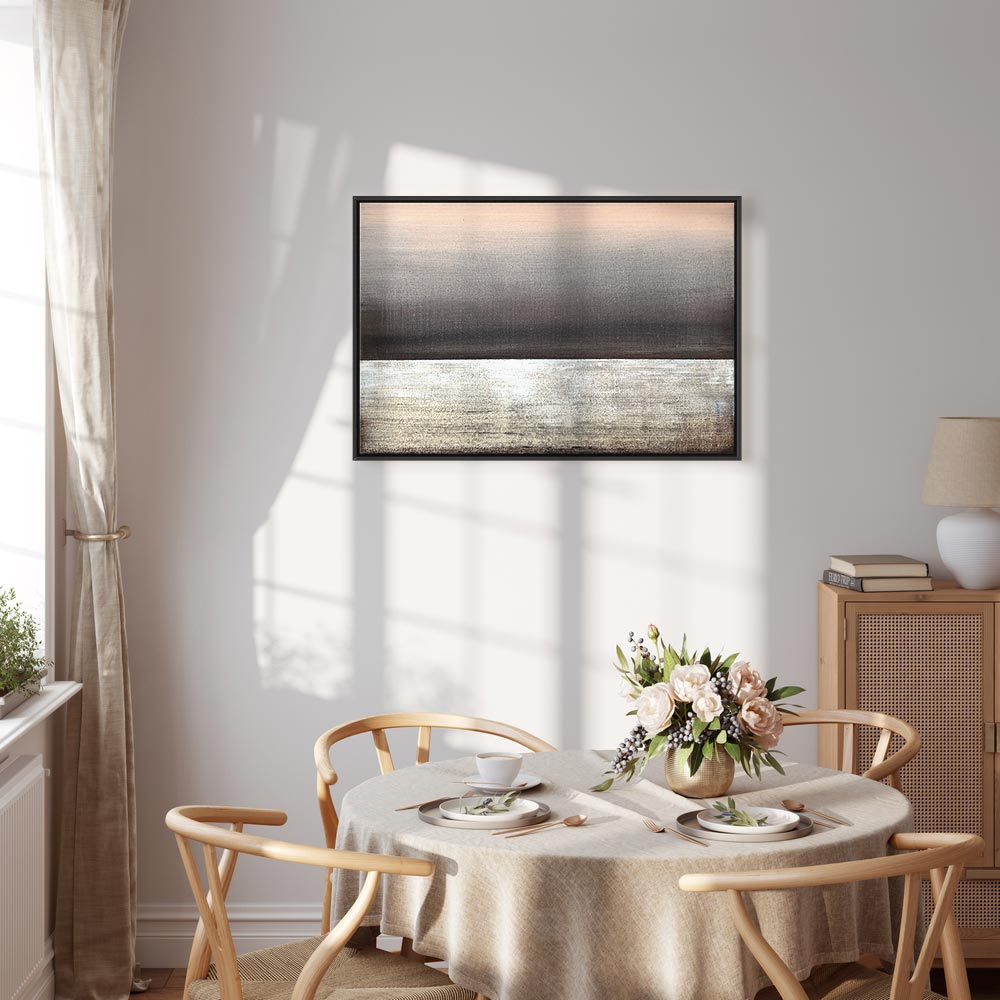 Pink Dawn Abstract Wide Canvas Print