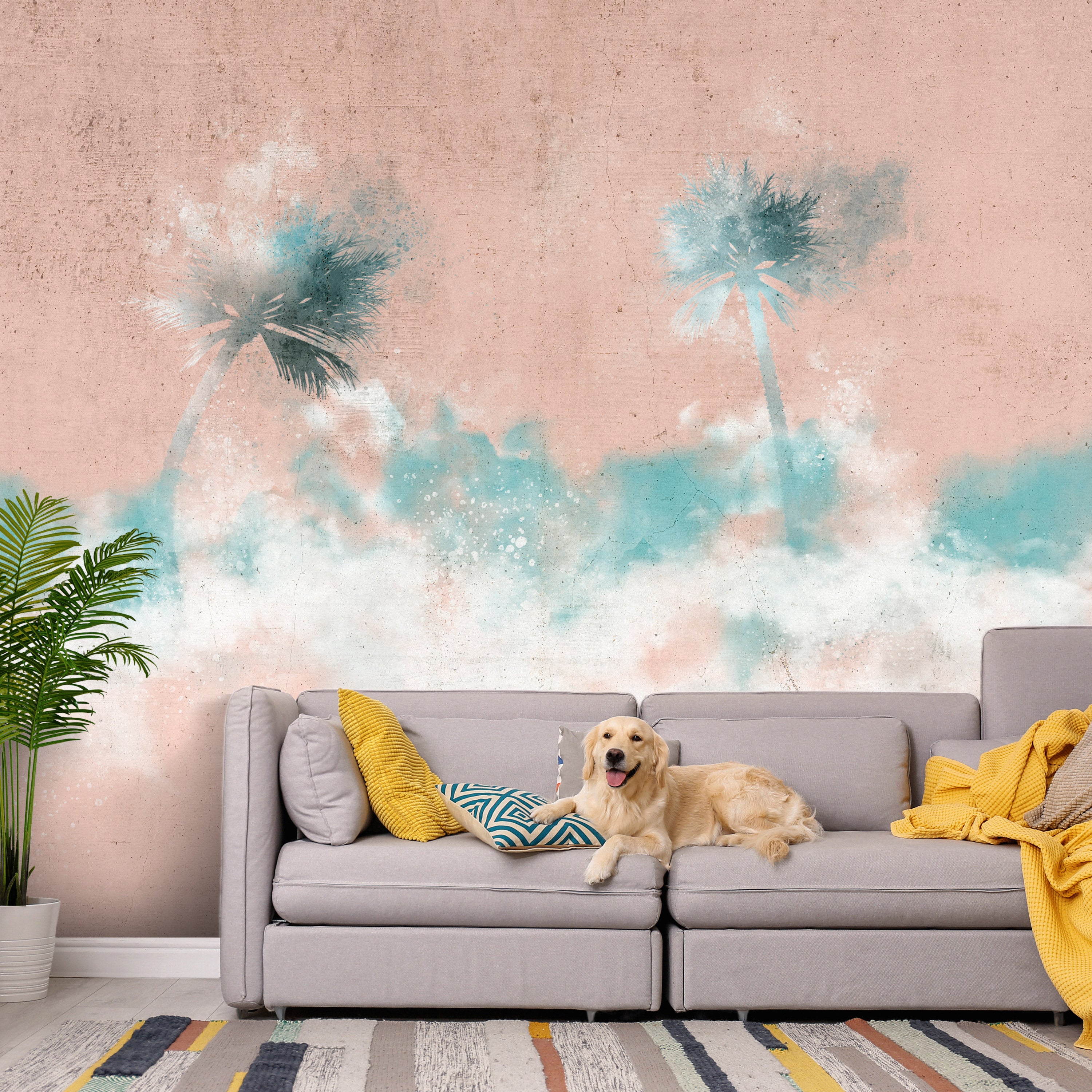 Heavenly Relaxation Wall Mural with Abstract Elegance