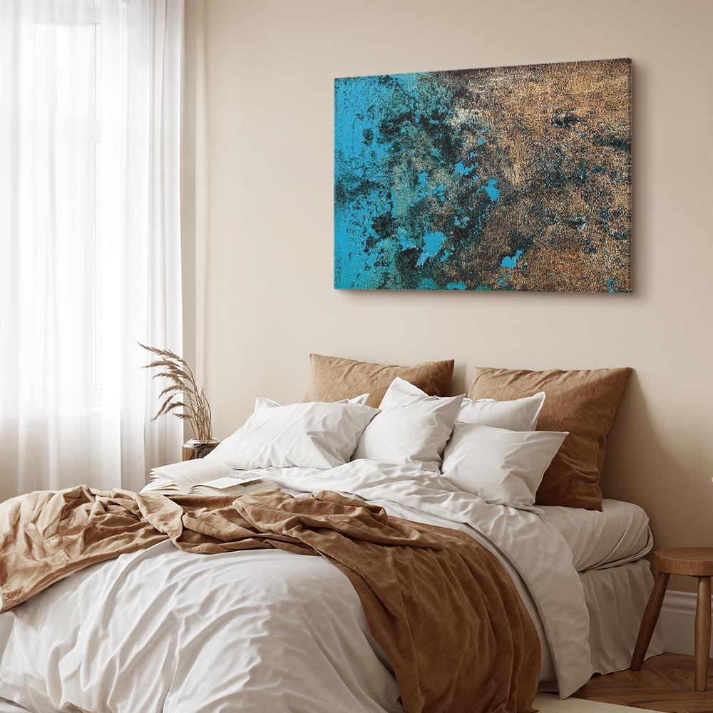 Azure Archipelago Abstract Wide Canvas Print