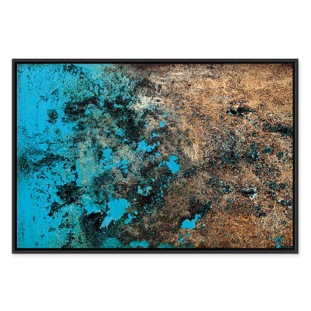 Azure Archipelago Abstract Wide Canvas Print