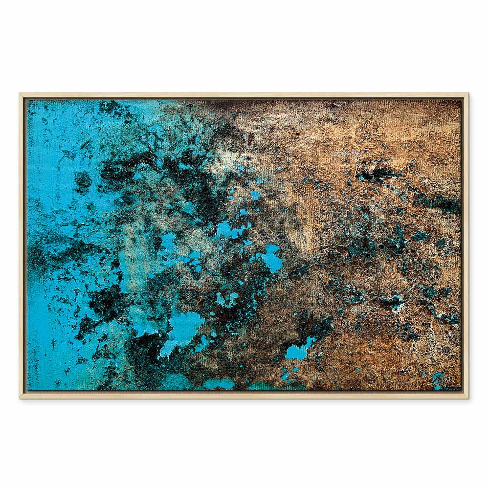 Azure Archipelago Abstract Wide Canvas Print