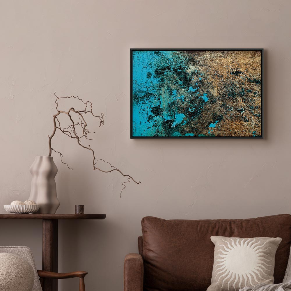Azure Archipelago Abstract Wide Canvas Print
