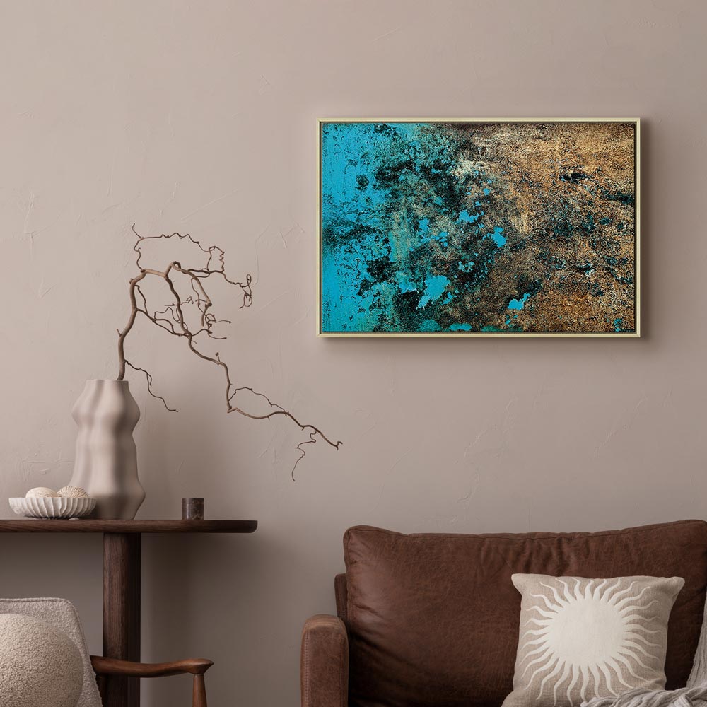 Azure Archipelago Abstract Wide Canvas Print