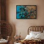 Azure Archipelago Abstract Wide Canvas Print