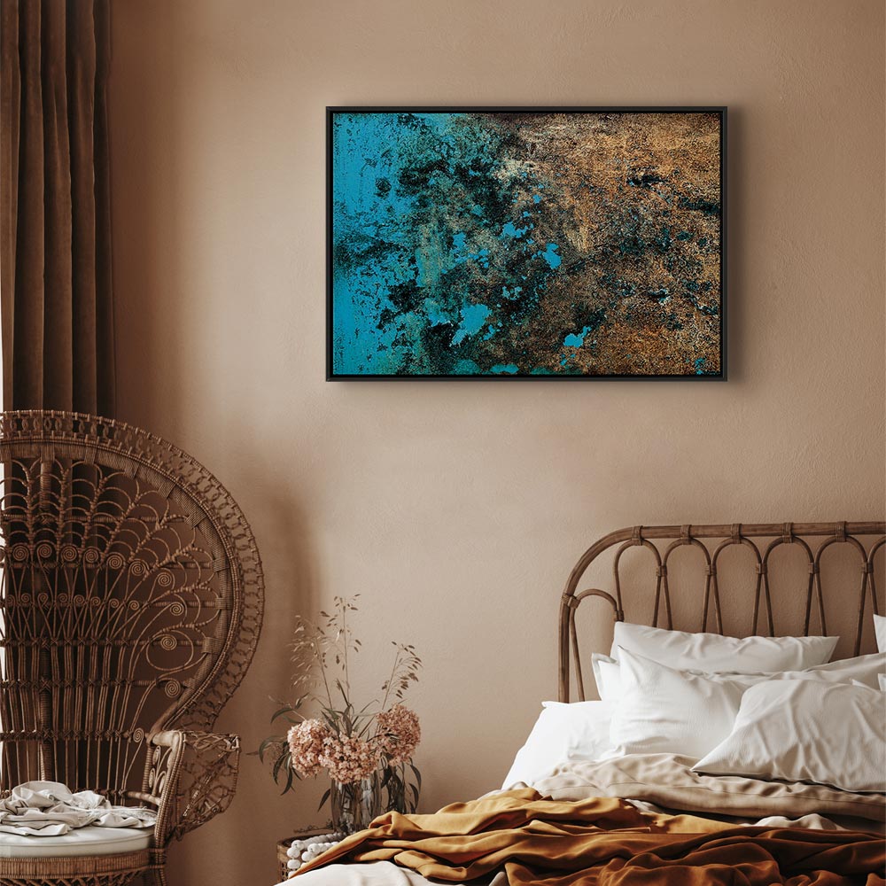 Azure Archipelago Abstract Wide Canvas Print