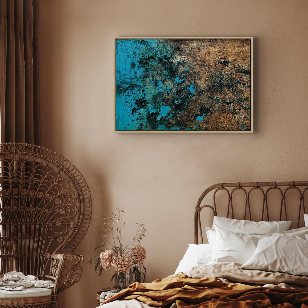 Azure Archipelago Abstract Wide Canvas Print