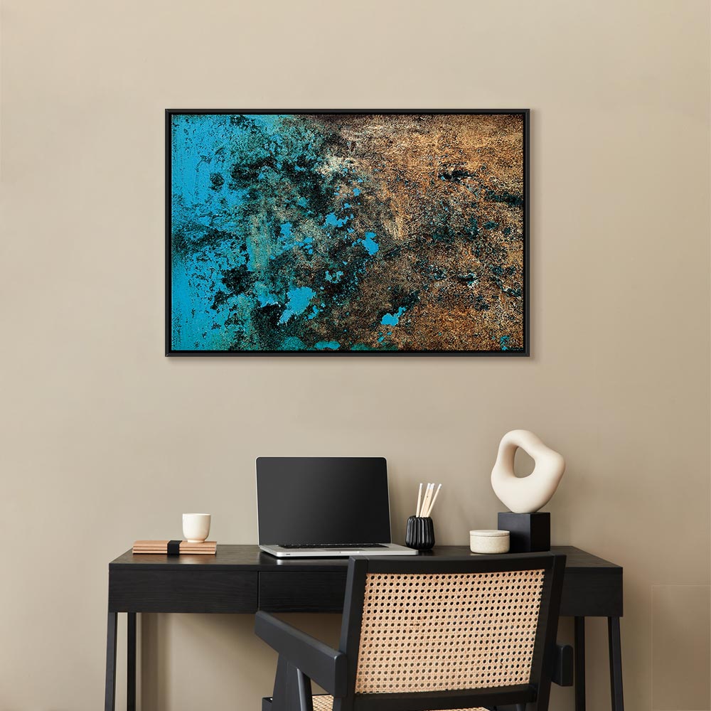 Azure Archipelago Abstract Wide Canvas Print