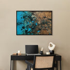 Azure Archipelago Abstract Wide Canvas Print