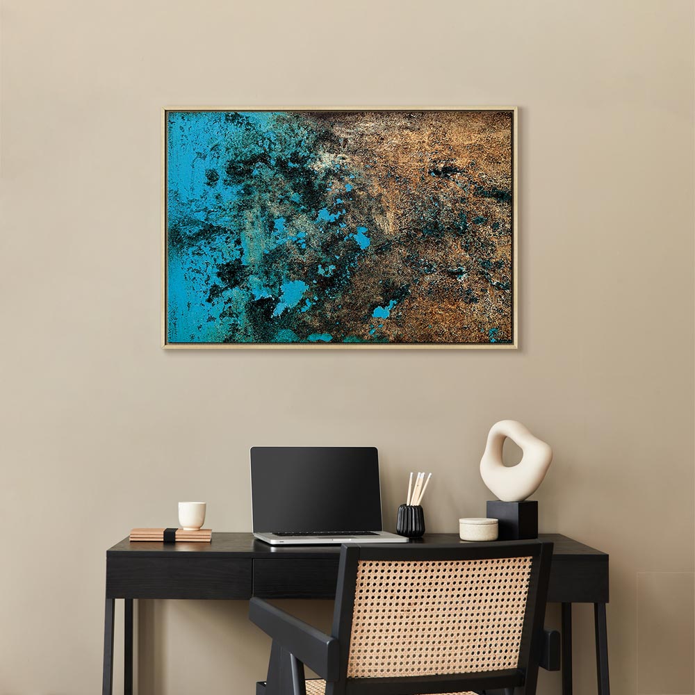 Azure Archipelago Abstract Wide Canvas Print