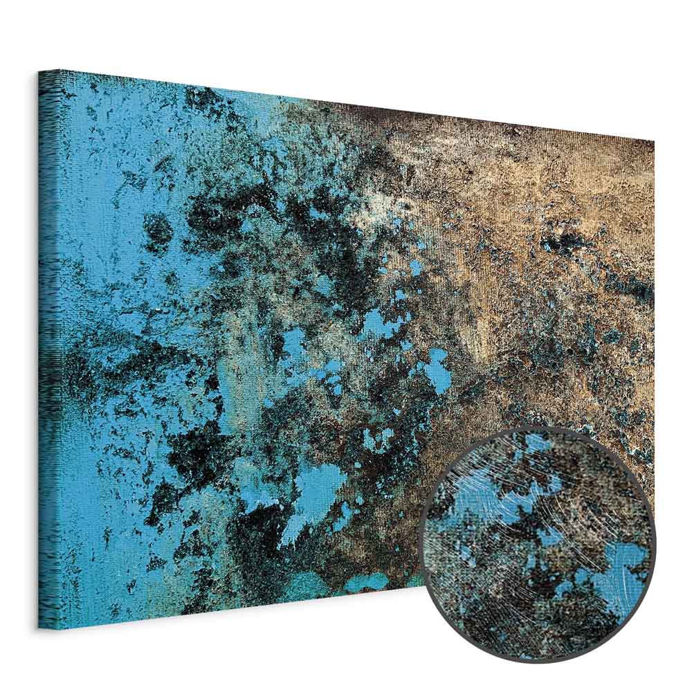 Azure Archipelago Abstract Wide Canvas Print