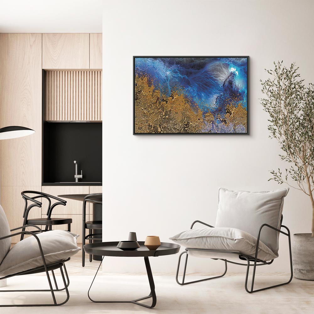 Abstract Ocean Gold Canvas Print