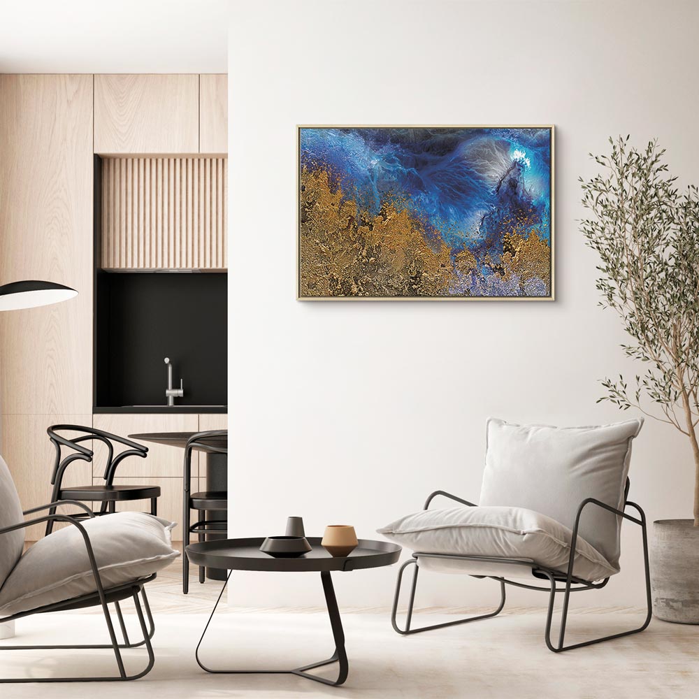Abstract Ocean Gold Canvas Print