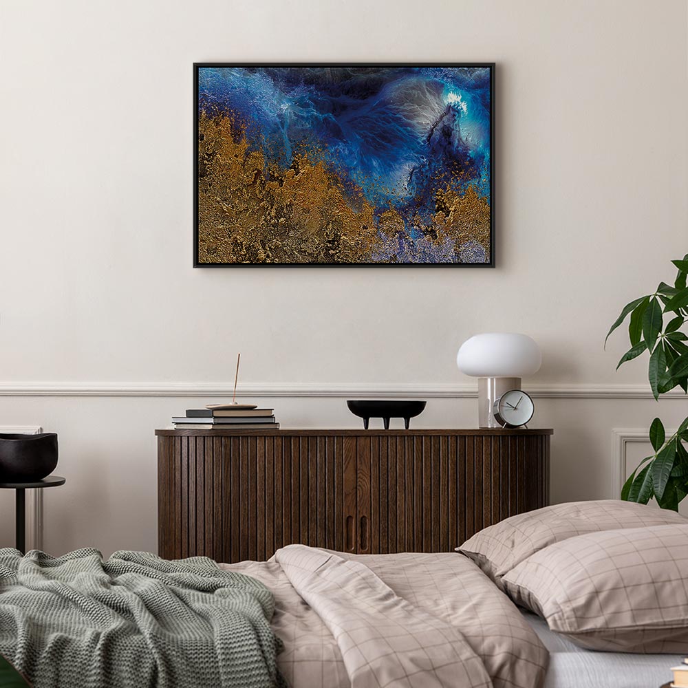 Abstract Ocean Gold Canvas Print