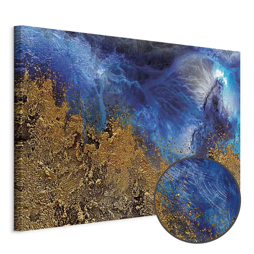 Abstract Ocean Gold Canvas Print