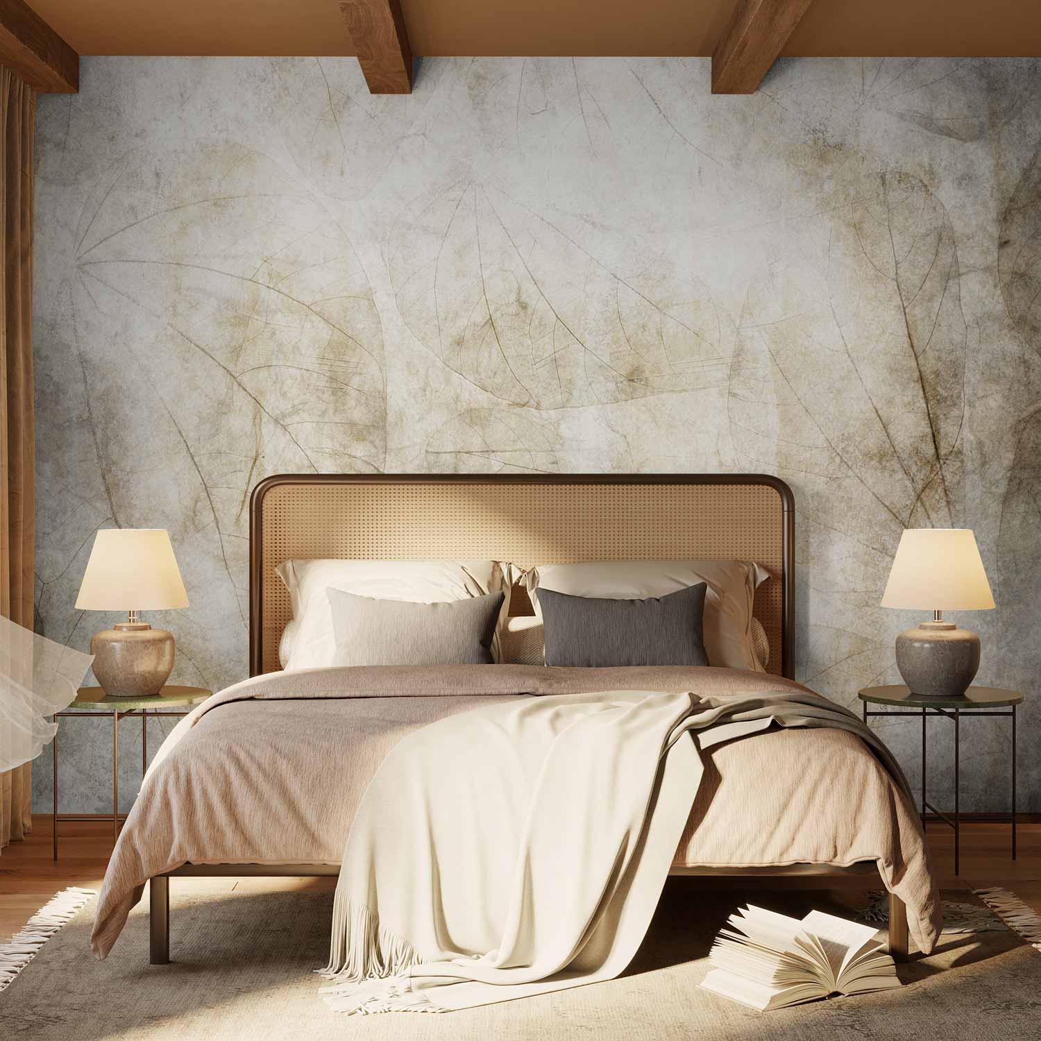 Beige Abstract Nature Wall Mural