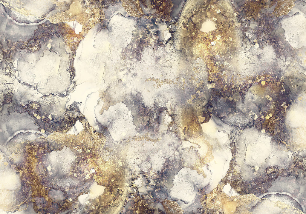 Stilvolles abstraktes Wandbild Golden Interweaver