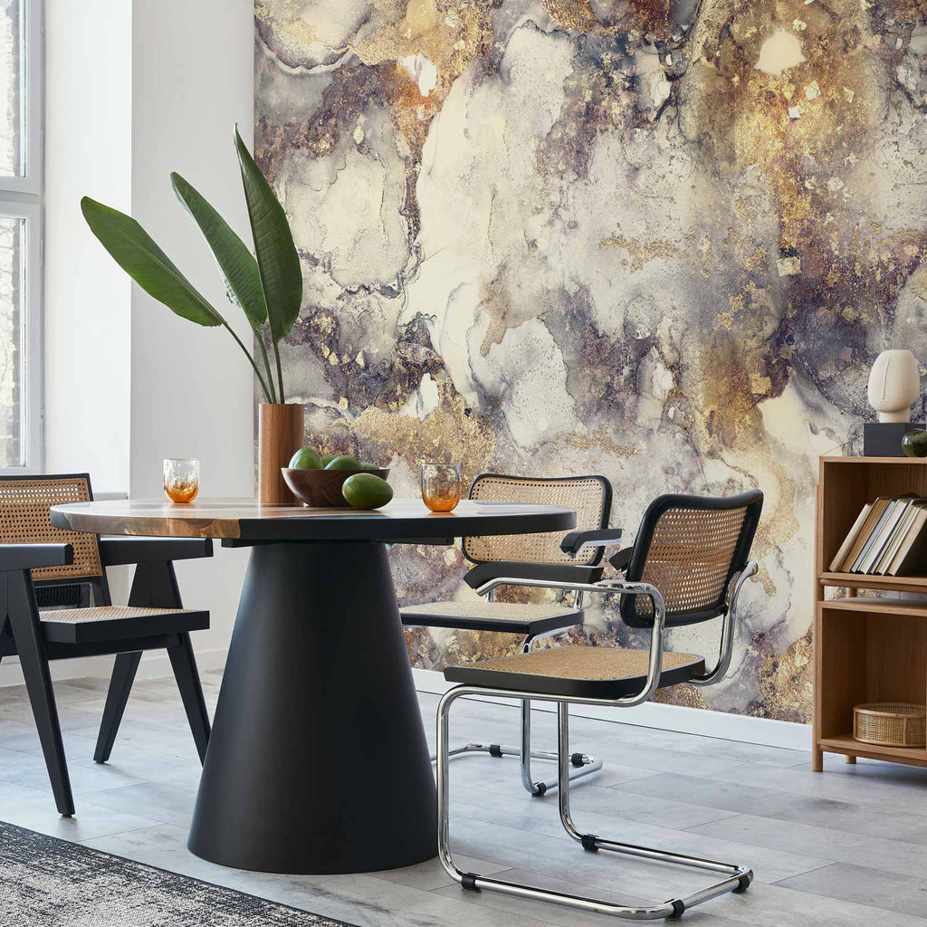 Golden Abstract Weave Wall Mural