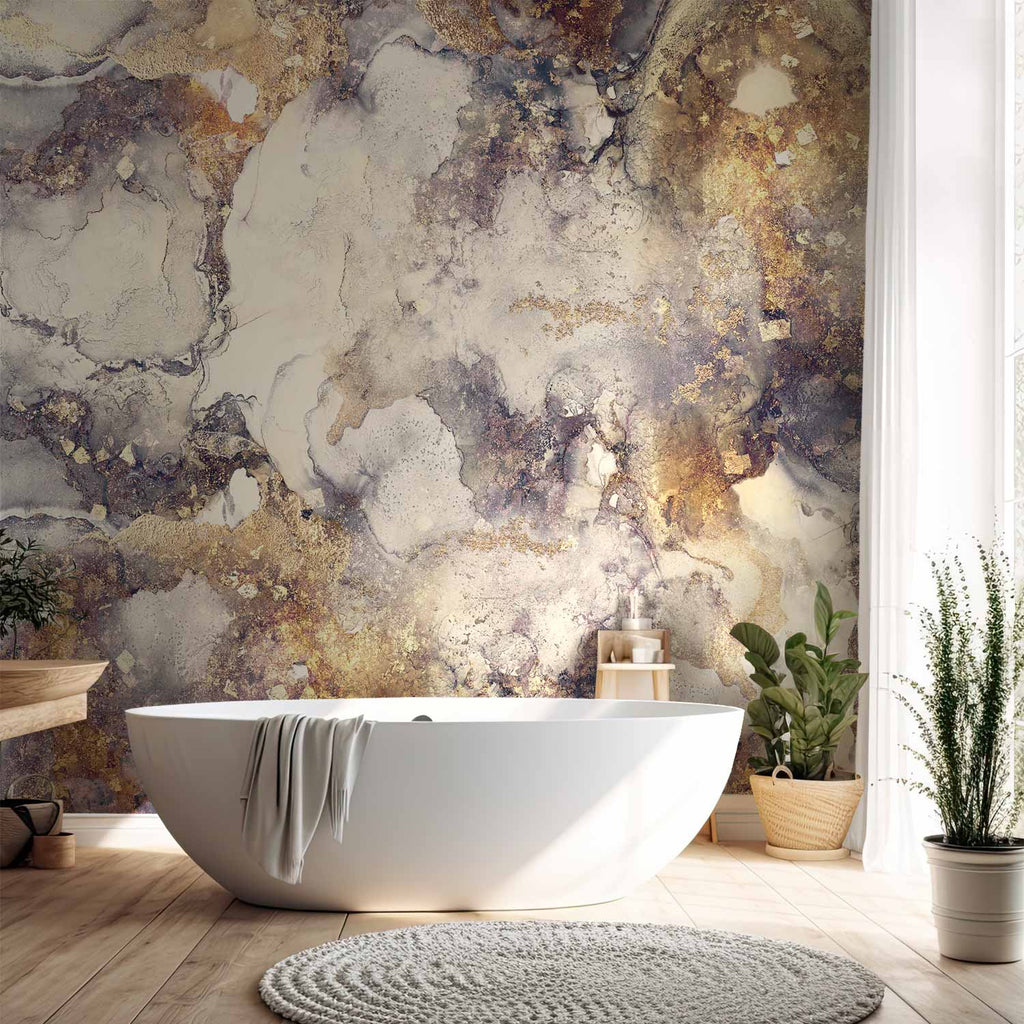 Golden Abstract Weave Wall Mural