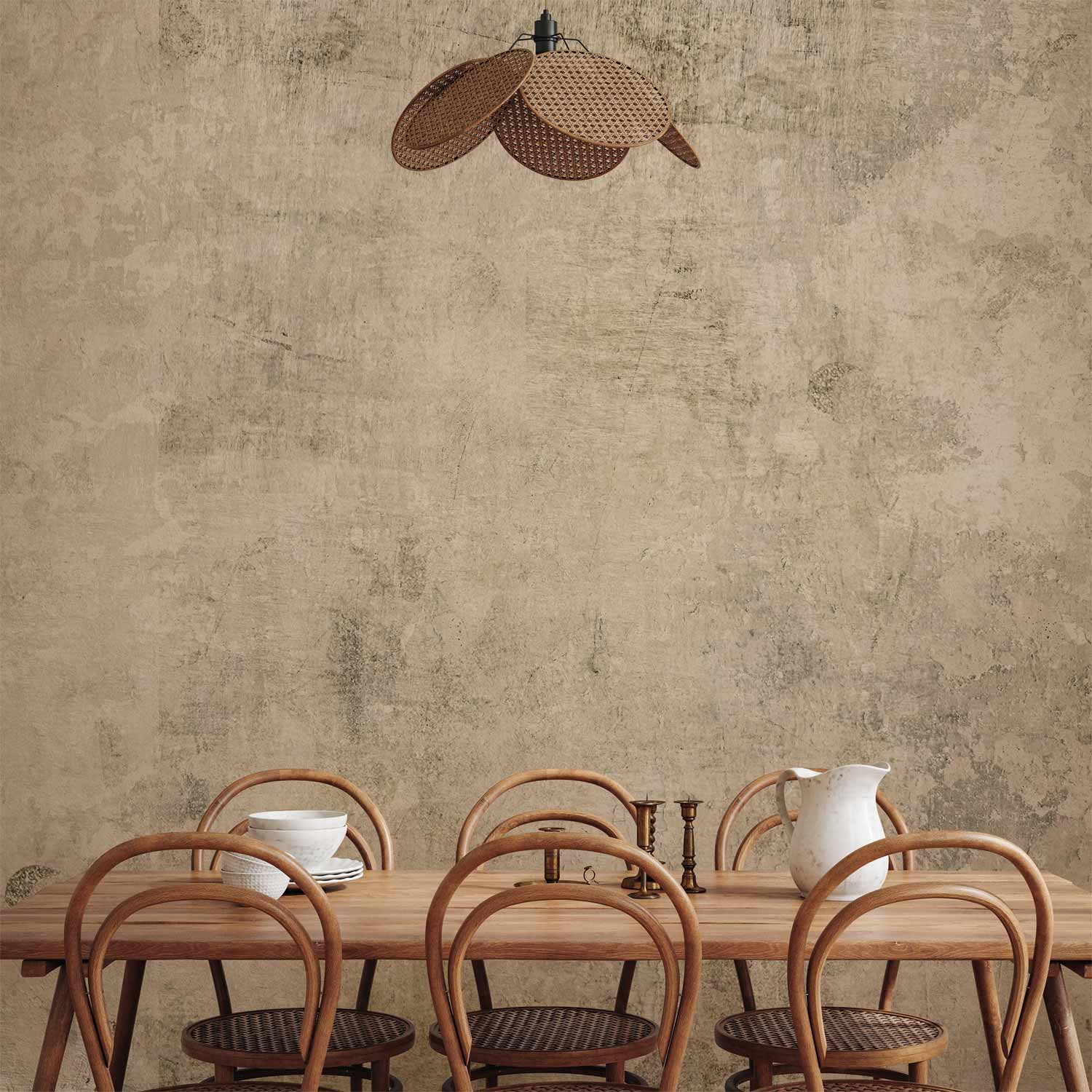 Stilvolle beige Wandtapete für moderne Interieurs