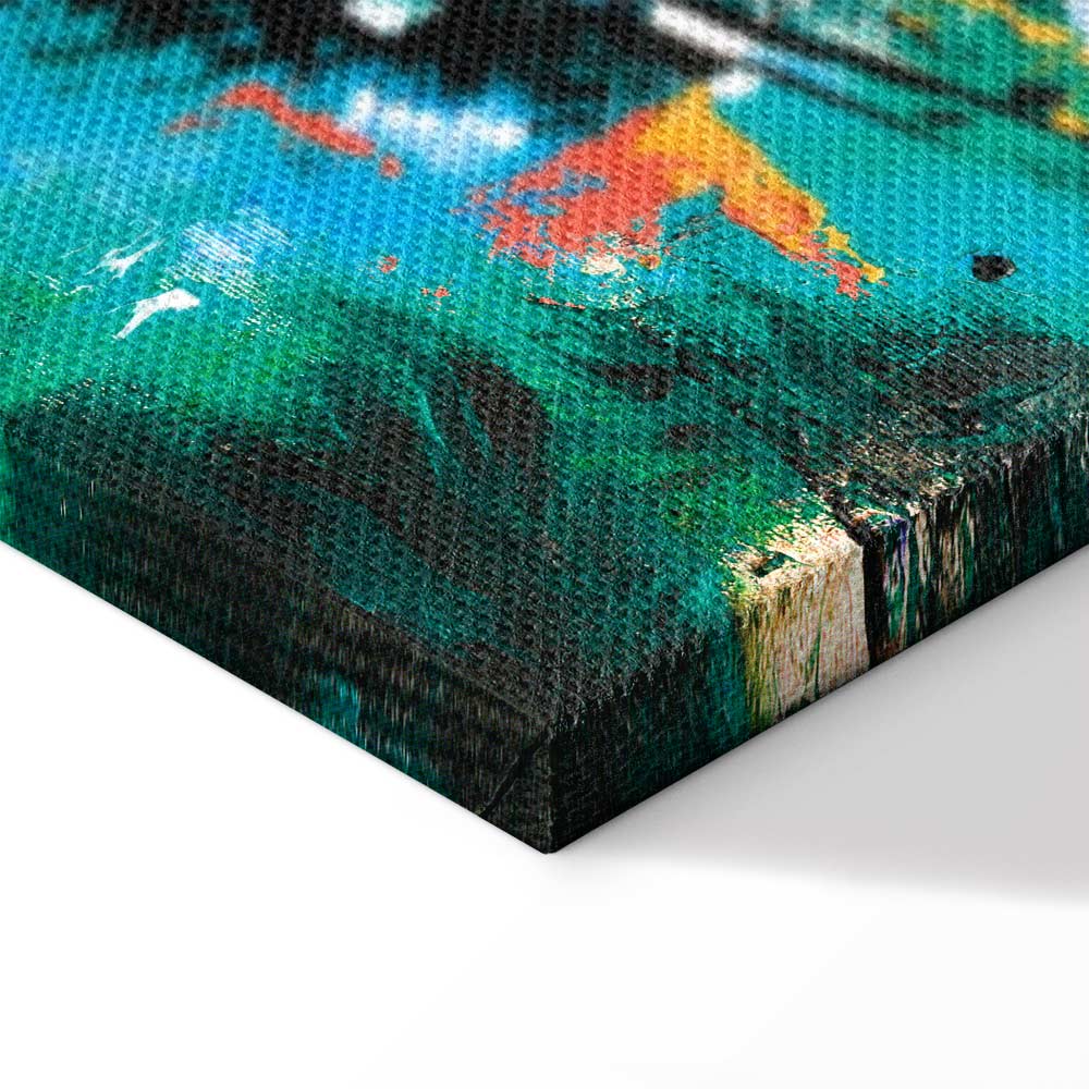 Turquoise Abstract Dance Canvas Print