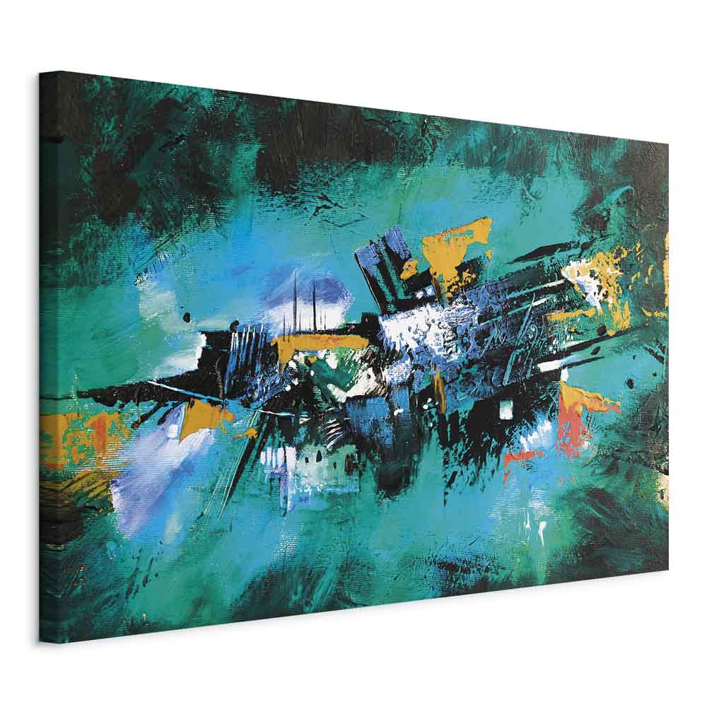 Turquoise Abstract Dance Canvas Print