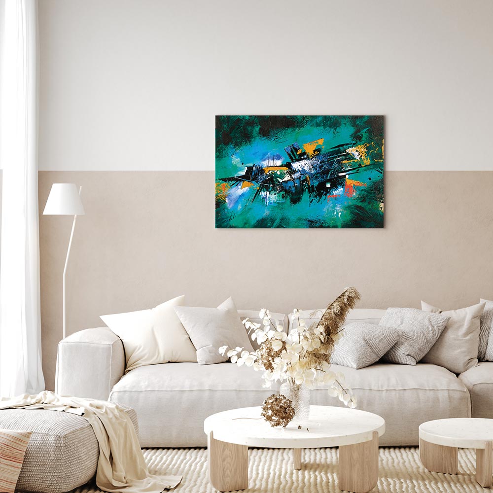 Turquoise Abstract Dance Canvas Print