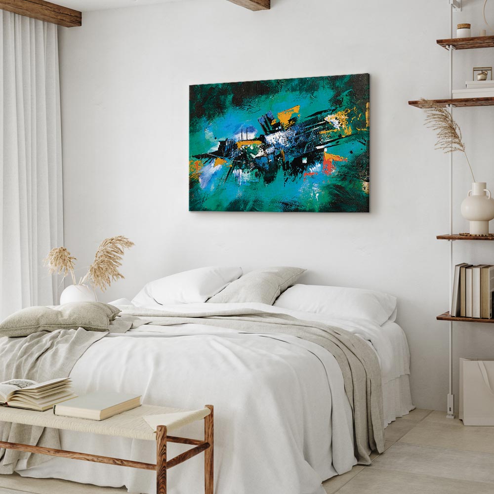 Turquoise Abstract Dance Canvas Print