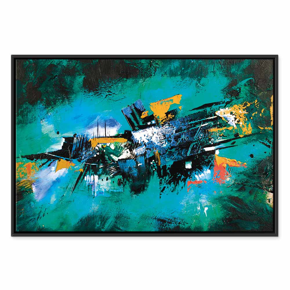 Turquoise Abstract Dance Canvas Print