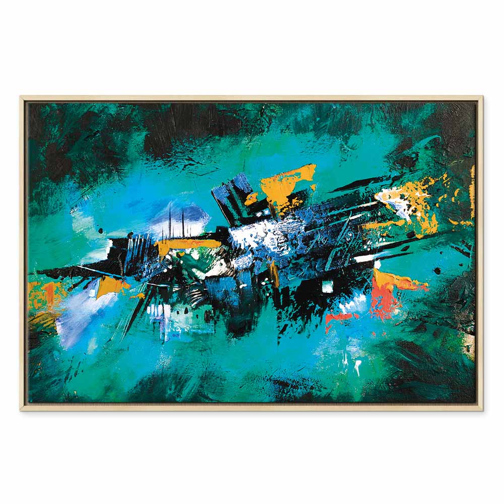 Turquoise Abstract Dance Canvas Print