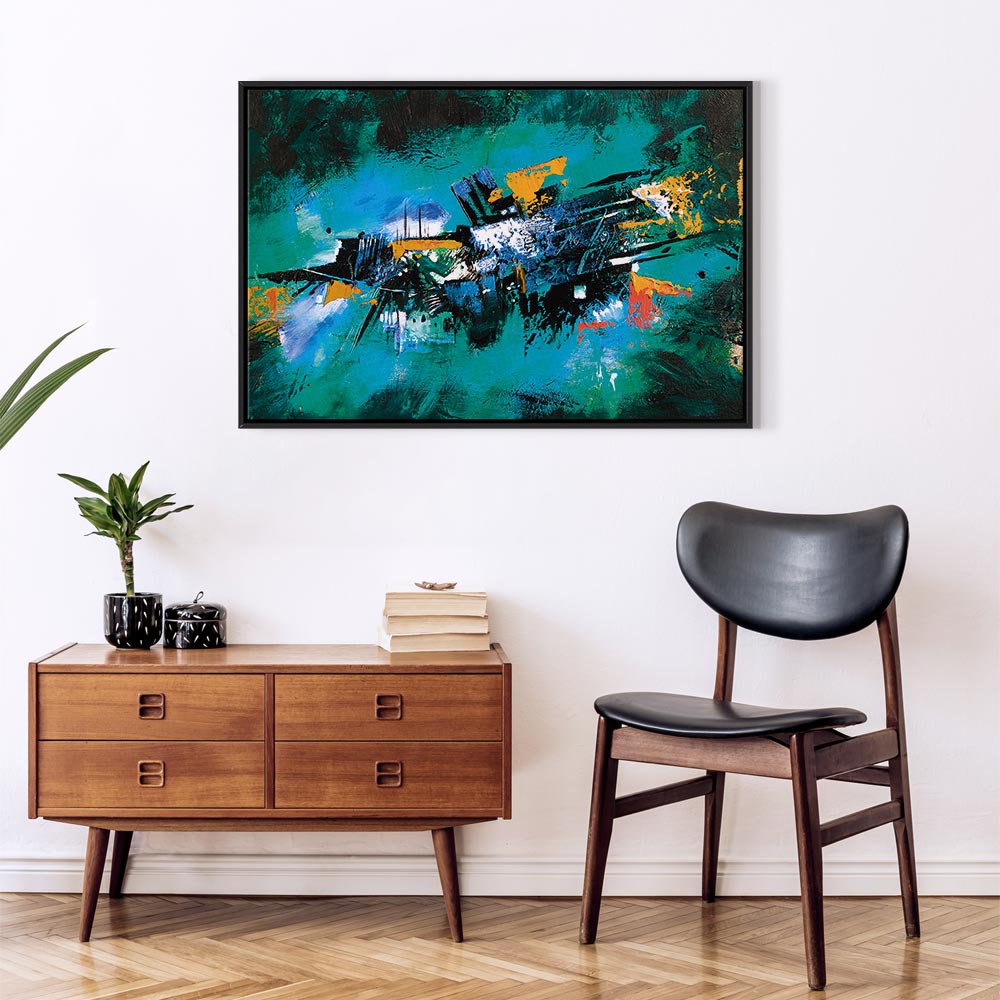 Turquoise Abstract Dance Canvas Print