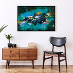 Turquoise Abstract Dance Canvas Print