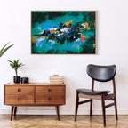 Turquoise Abstract Dance Canvas Print