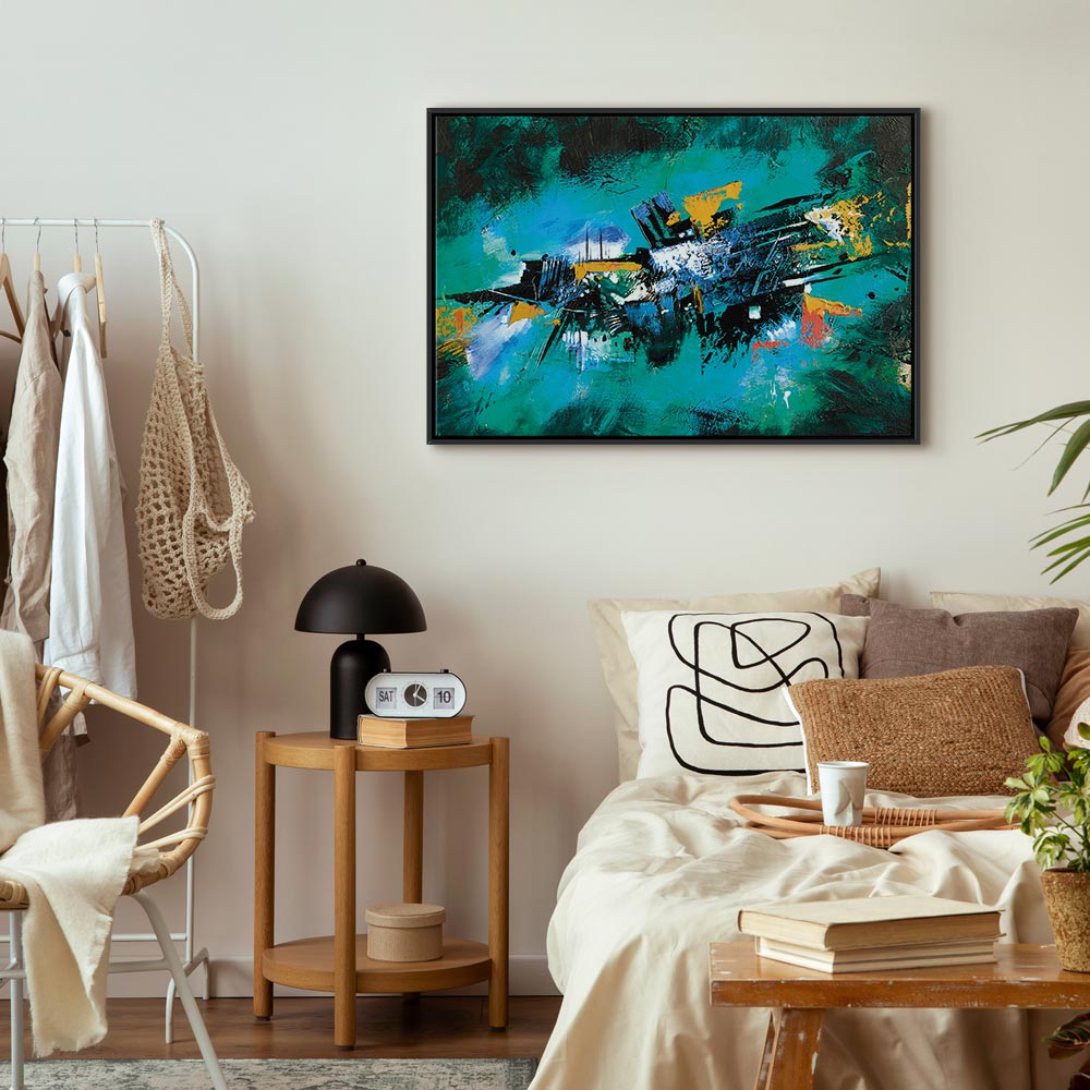 Turquoise Abstract Dance Canvas Print