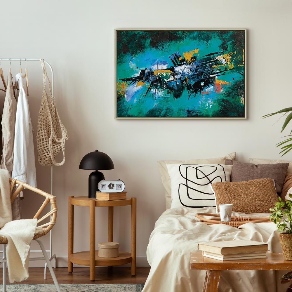 Turquoise Abstract Dance Canvas Print