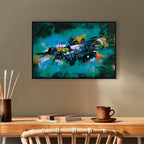 Turquoise Abstract Dance Canvas Print