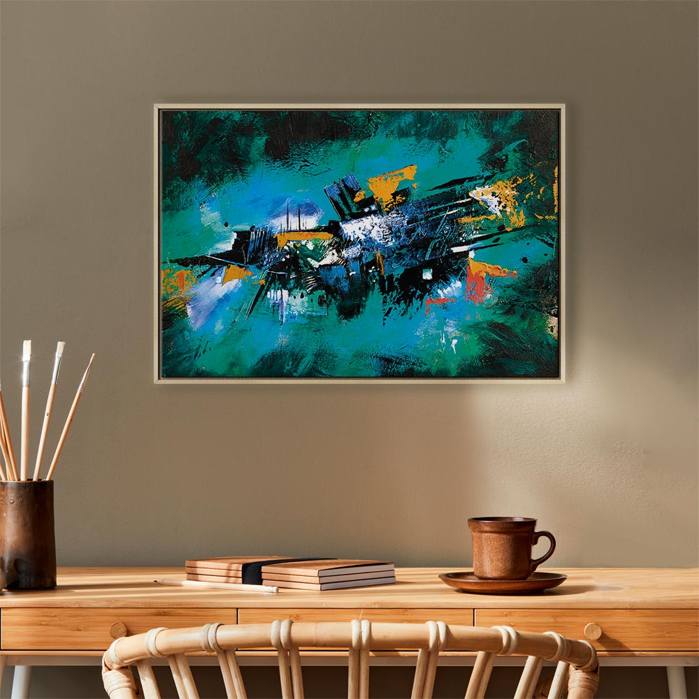 Turquoise Abstract Dance Canvas Print