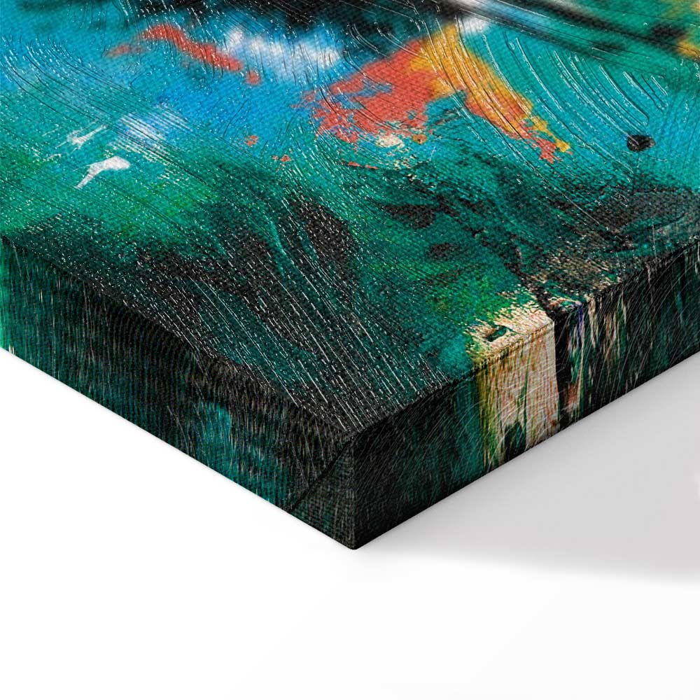 Turquoise Abstract Dance Canvas Print