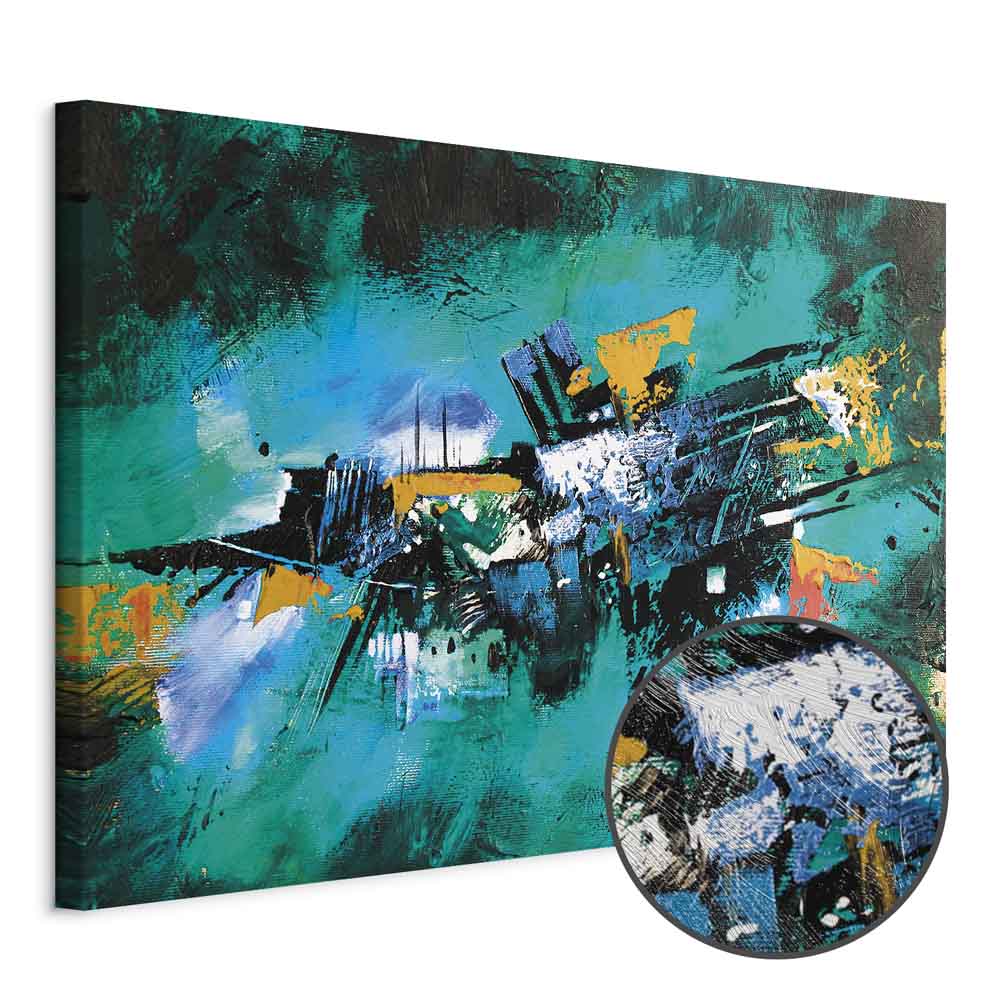 Turquoise Abstract Dance Canvas Print