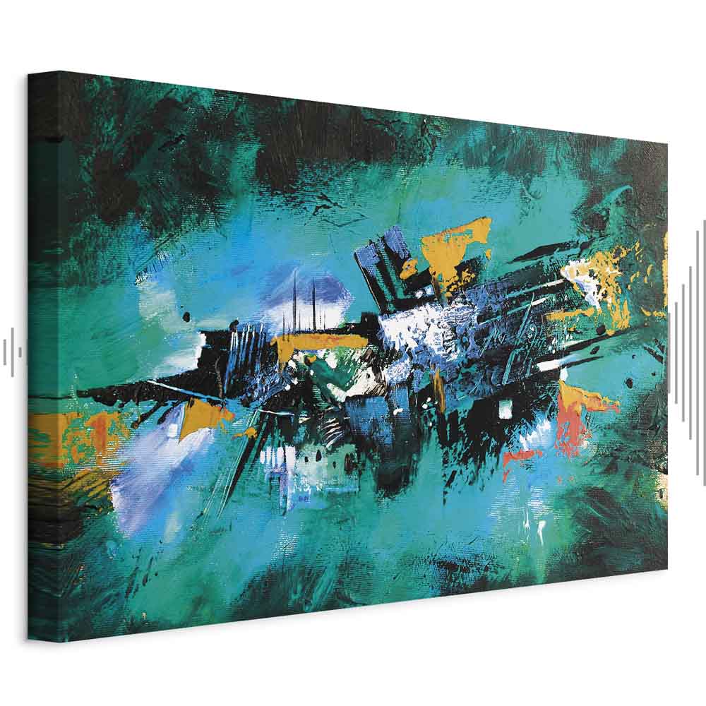Turquoise Abstract Dance Canvas Print