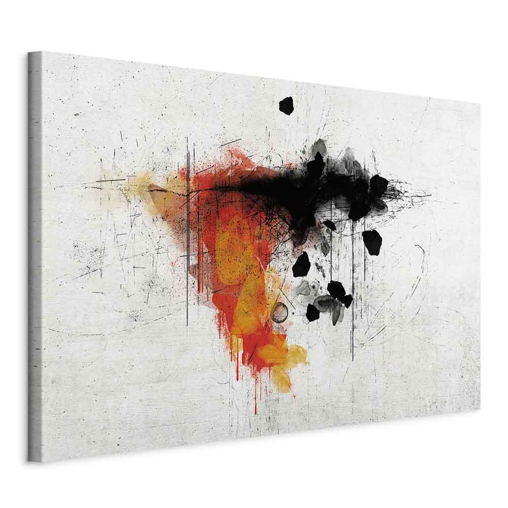 Red Abstract Texture Wide Canvas Print